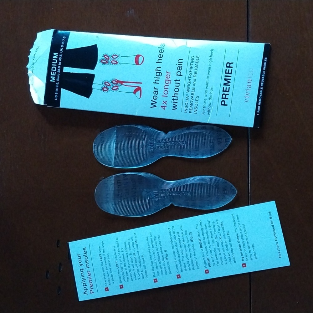 Vivian Lou Weight Shifting High Heel Insoles PREMIUM Women Sz 8.0 - 9.5